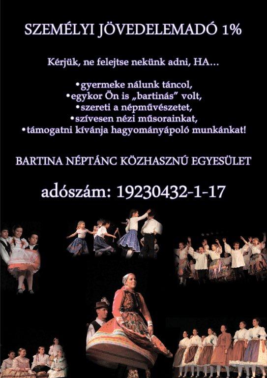 Bartina néptánc egyesület 1%
